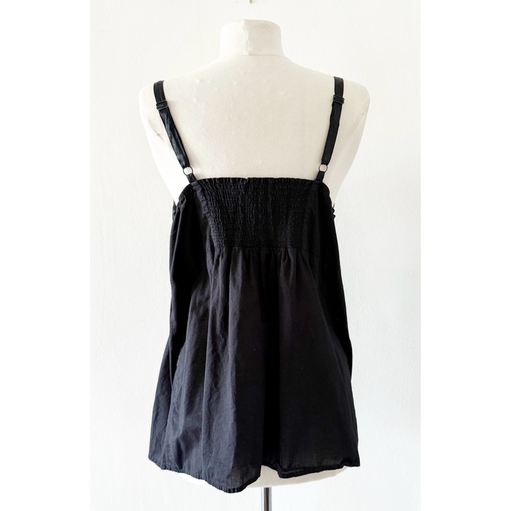 Vintage Y2K Venezia Black and Gold Sequins Satin Floral Babydoll Tank Size 16 - Picture 6 of 7